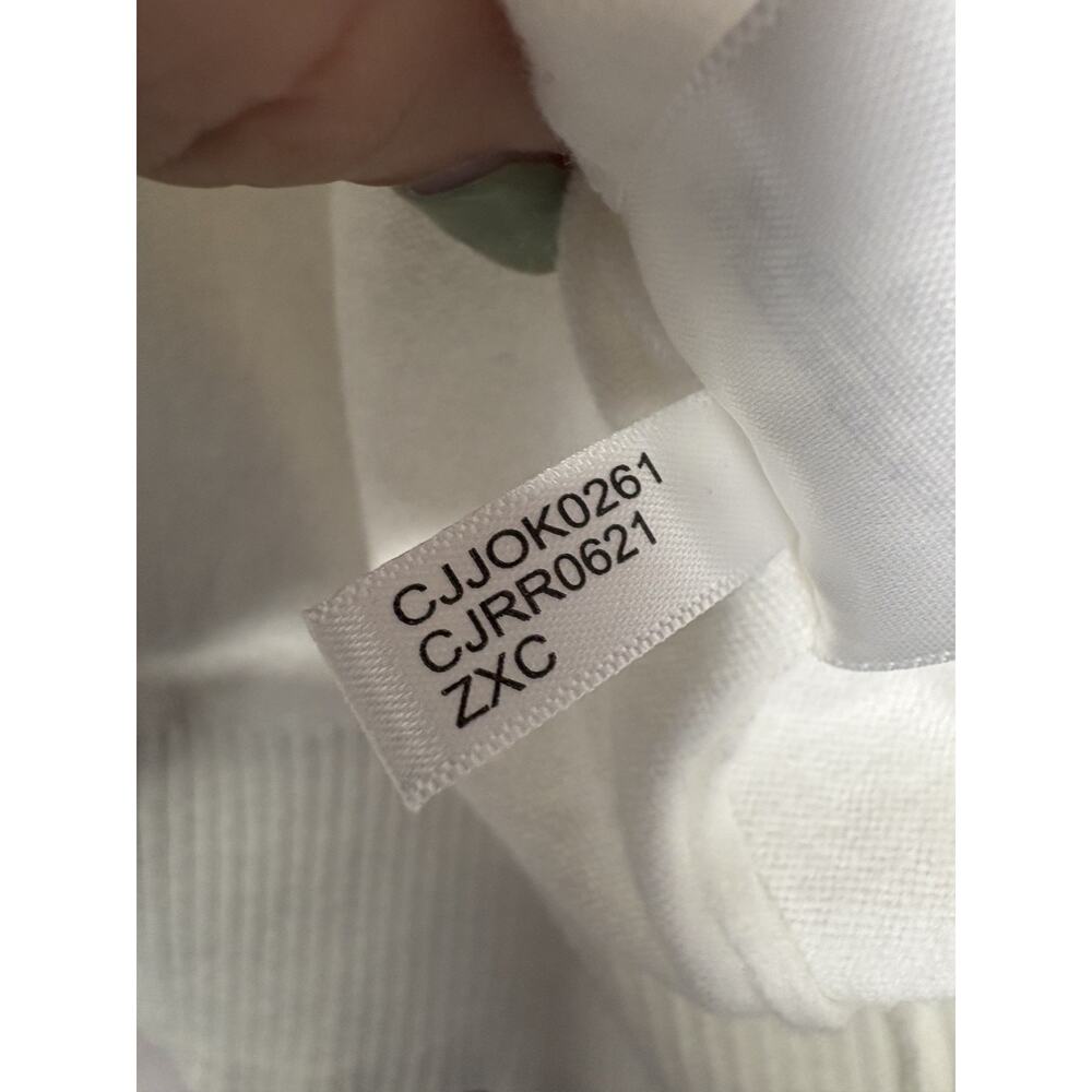Calvin Klein‎ V-Neck Cropped Sweater White Medium Preppy - Picture 6 of 8